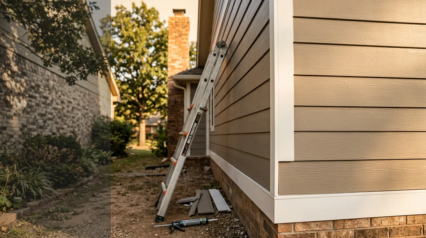 New siding installed on a residential home in Broken Arrow